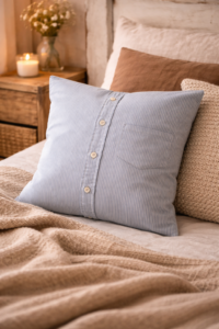 altes Herrenhemd als Kissenbezug nähen